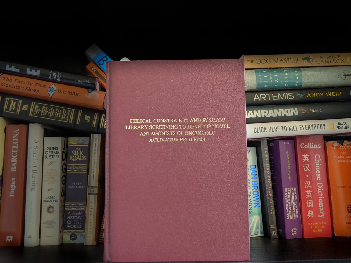 My thesis is finally printed and it's beautiful and I never want to see it again.(My parents wanted me to put them in the acknowledgements so I did one better than that) #PhD365