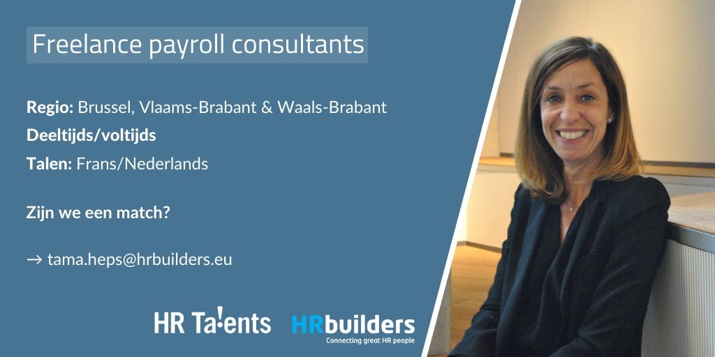 HRTalents_BE's tweet photo. 🇧🇪 Wanted: more than one freelance payroll consultant!
Are you the payroll consultant we're looking for?
➡️Tell Tama why we're a match at tama.heps@hrbuilders.eu
#PayrollConsultant | #HumanResources | #InterimManagement | #Freelance | #HRbuilders | #HRTalents https://t.co/m1W3TMTIkH
