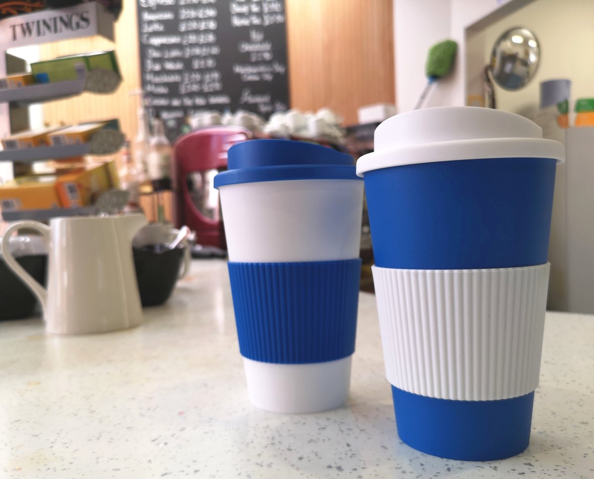 beaconclimbing's tweet photo. Reusable travel mugs are now available in the Beacon café for just £10.00… including your first hot drink for free! The cups are robust 350ml BPA-free polypropylene, microwave and dishwasher safe, and come with a silicone grip to protect your sore hands from heat. https://t.co/crb3H3YFnA