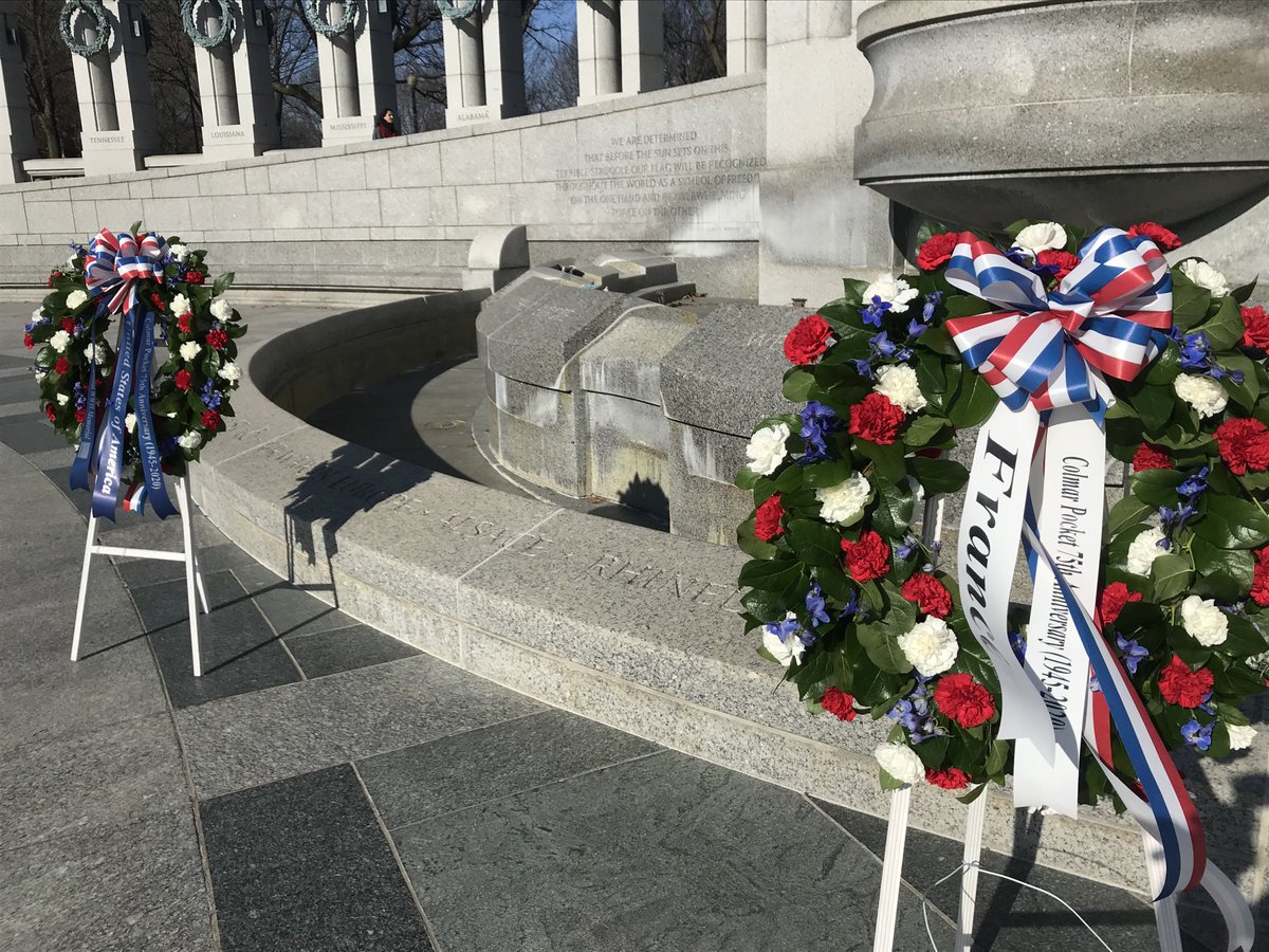WWIIMemorial's tweet photo. Preparing for this morning’s Battle of #ColmarPocket #75thAnniversary Commemoration at the #WorldWarII Memorial! https://t.co/GUYYIFcX58