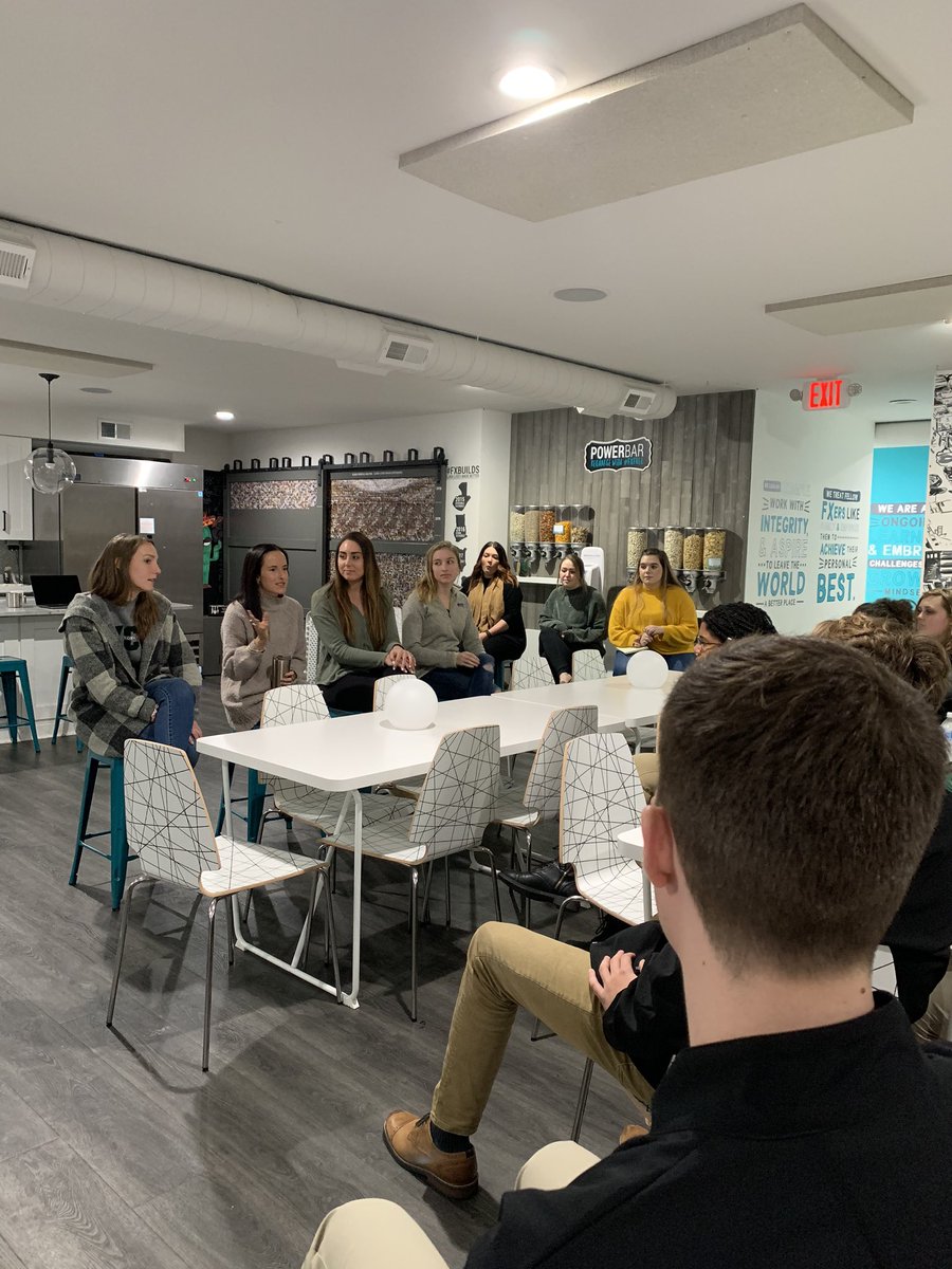 YCPAlumni's tweet image. Thank you to Kelsey Abel ‘19, Kacey Royer ‘15, Cheyenne Altland ‘19, and Megan Phillips ‘14 for sharing your story and experience with the #YCPRoadCrew last week! We enjoyed touring @webfx and learning about the culture. #SpartaNation