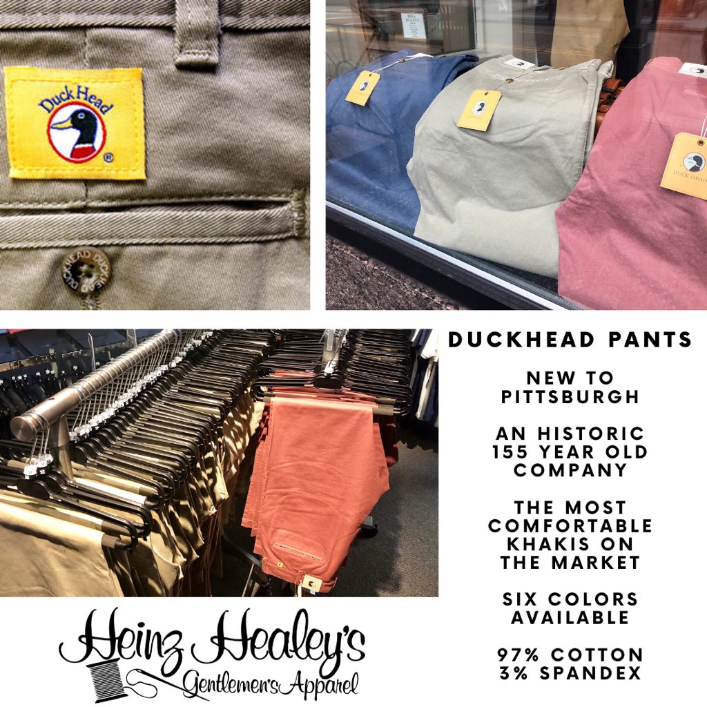 Introducing @duckheadapparel pants to Heinz Healey’s. We couldn’t be more proud to offer these khakis to the city of Pittsburgh.

We love the quality, you’ll love the price.

#shoplocalpgh #pittsburgh #menswear #duckhead