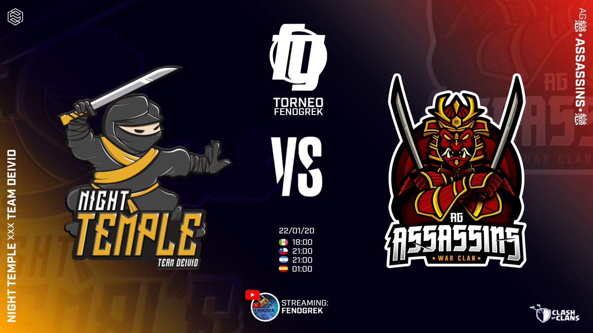 🔥 JORNADA 3 - TORNEO FENOGREK 🔥

Tras haber descansado en la Jornada 2, continuamos con las guerras y esta vez contra un gran clan como es @AG_ASSASSINS

No te puedes perder este gran enfrentamiento que será retransmitido desde el canal de <a href="/_FENOGREK/">FENOGREK</a>

Mucha suerte 💪🏽💪🏽🔥