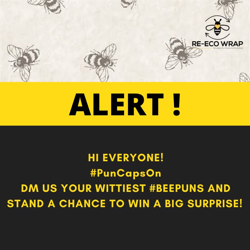 reecowrap's tweet photo. *CONTEST ALERT*
To win exciting prices, just DM us some witty bee puns...#reecowrap #likeforlike #instagram #likes #comments #instadaily
#instamood #envirnoment #australia #india #organic #beeswax #reusable #reuse #organicwrap #follow #likeforlike #likeforfollow #foodporn https://t.co/AJrcKHw6qN
