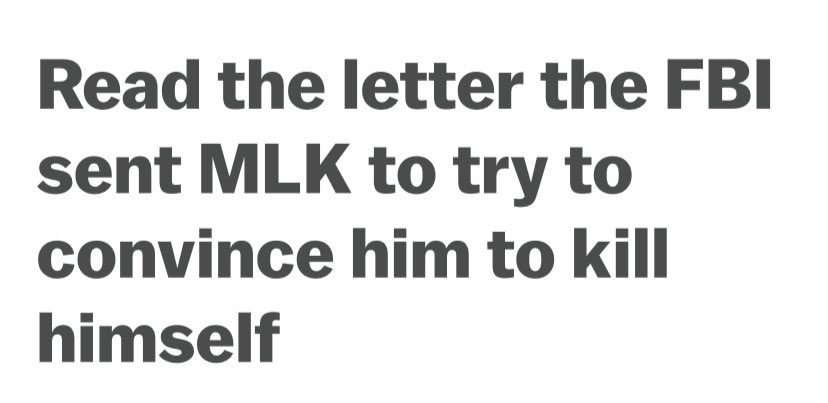 Read the letter the FBI sent MLK to try to convince him to kill himself