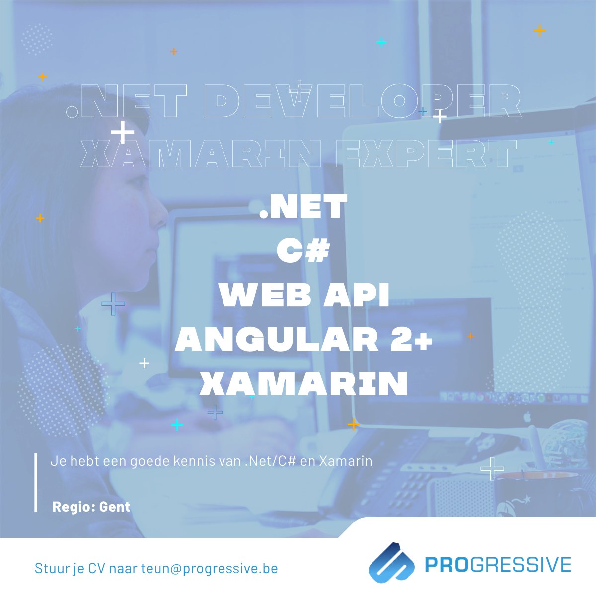 Progressive_BE's tweet photo. Voor een opdracht in het Gentse zijn we op zoek naar een kenner van Xamarin https://t.co/Jrk6Hmdda2