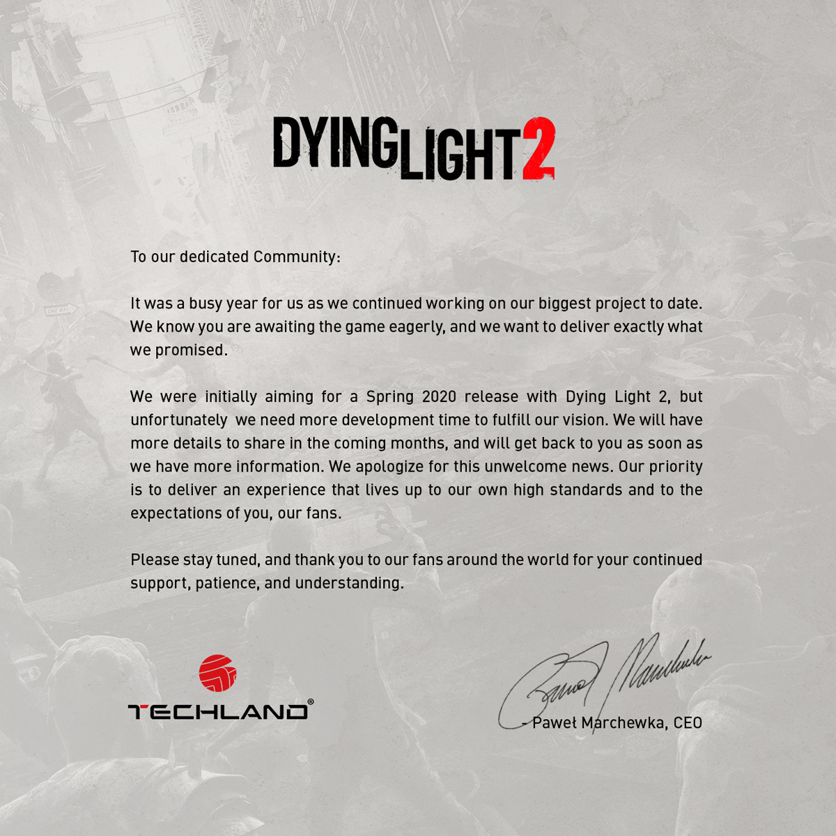 Dying Light 2 отложили на неопределённый срок