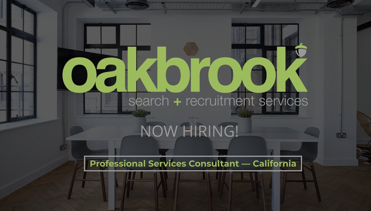 OakbrookSearch's tweet photo. We're looking to hire a #ProfessionalServices Consultant to join our growing team in California. The ideal candidate should be able to leverage available knowledge &amp; skills towards the goal of world-class service in an efficient scalable fashion. Visit https://t.co/t8hKMsXcQJ https://t.co/hgeON1p2NA
