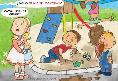 Manchas en la ropa,bolsillos llenos de arena,pintura en el pelo,son indicadores de arquitectos,artistas y científicos en entrenamiento. Si nos preocupa la ropa mojada o sucia,podemos apagar su espíritu de aprendizaje y descubrimiento. Dejemos que los niños sean niños. Montessori