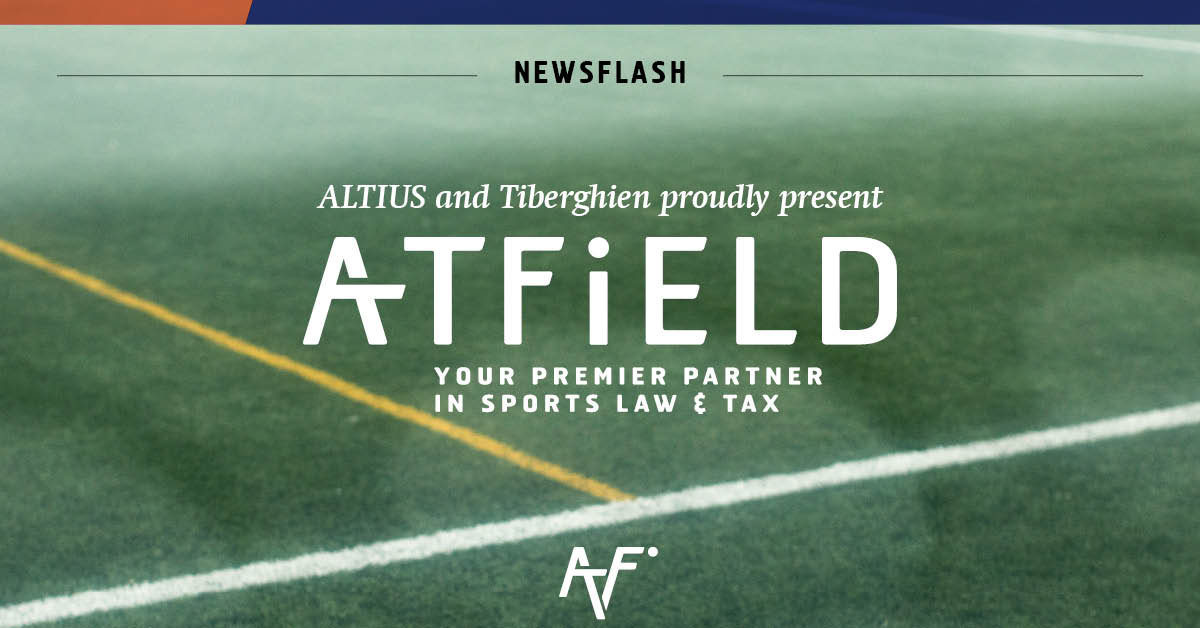 "Top law firms <a href="/ALTIUS_lawyers/">ALTIUS Law firm</a> &amp; <a href="/tiberghientax/">Tiberghien Lawyers</a> join their sports expertise in #ATFIELD." Within ATFIELD, 12 dedicated lawyers will serve clients under the supervision of @sdemeu (ALT), <a href="/Gregoryernes/">Grégory ERNES</a> (ALT) &amp; <a href="/DBuylaert/">Daan Buylaert</a> (TIB). #atfieldsportslaw #sportslaw atfield.be