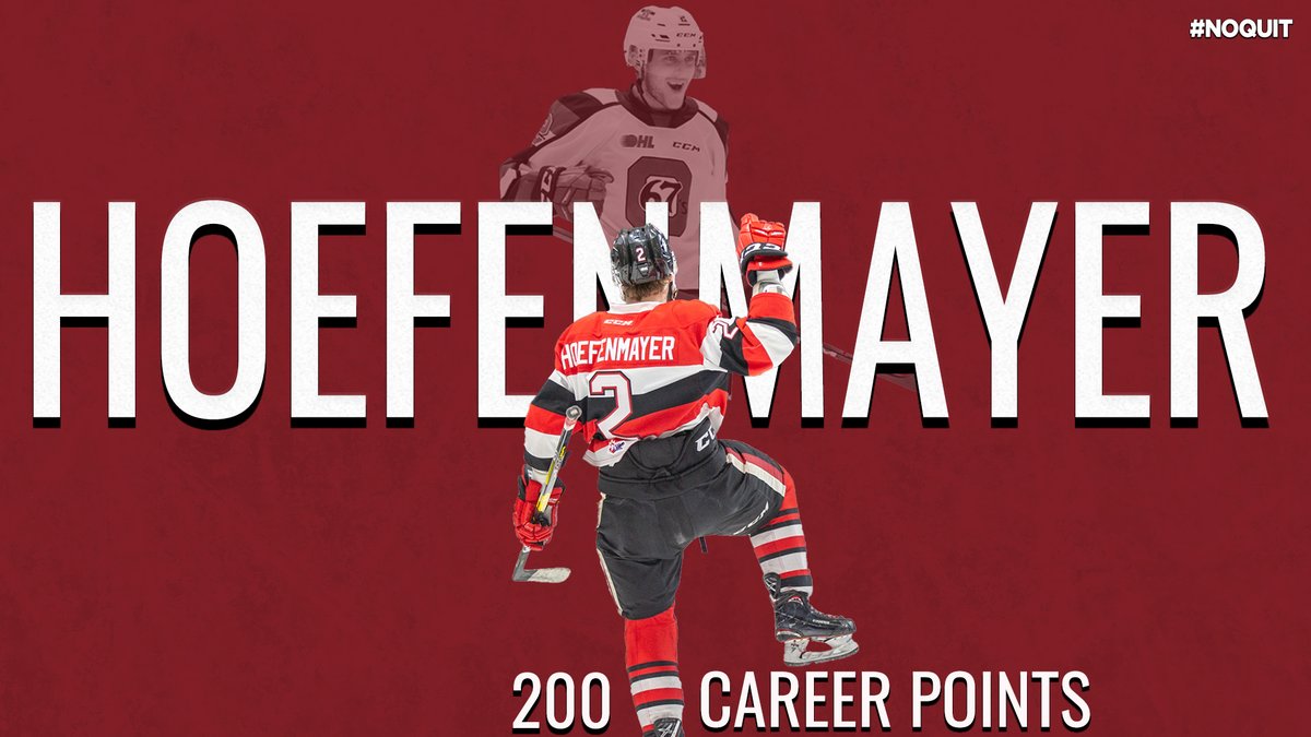 Ottawa67sHockey's tweet photo. With his two assists in last night's win over Oshawa defenceman @noelhoefenmayer now has 2β£0β£0β£ career points in the @OHLHockey!
Congratulations Noel! π₯
#NoQuit https://t.co/zM6UPKsRlm