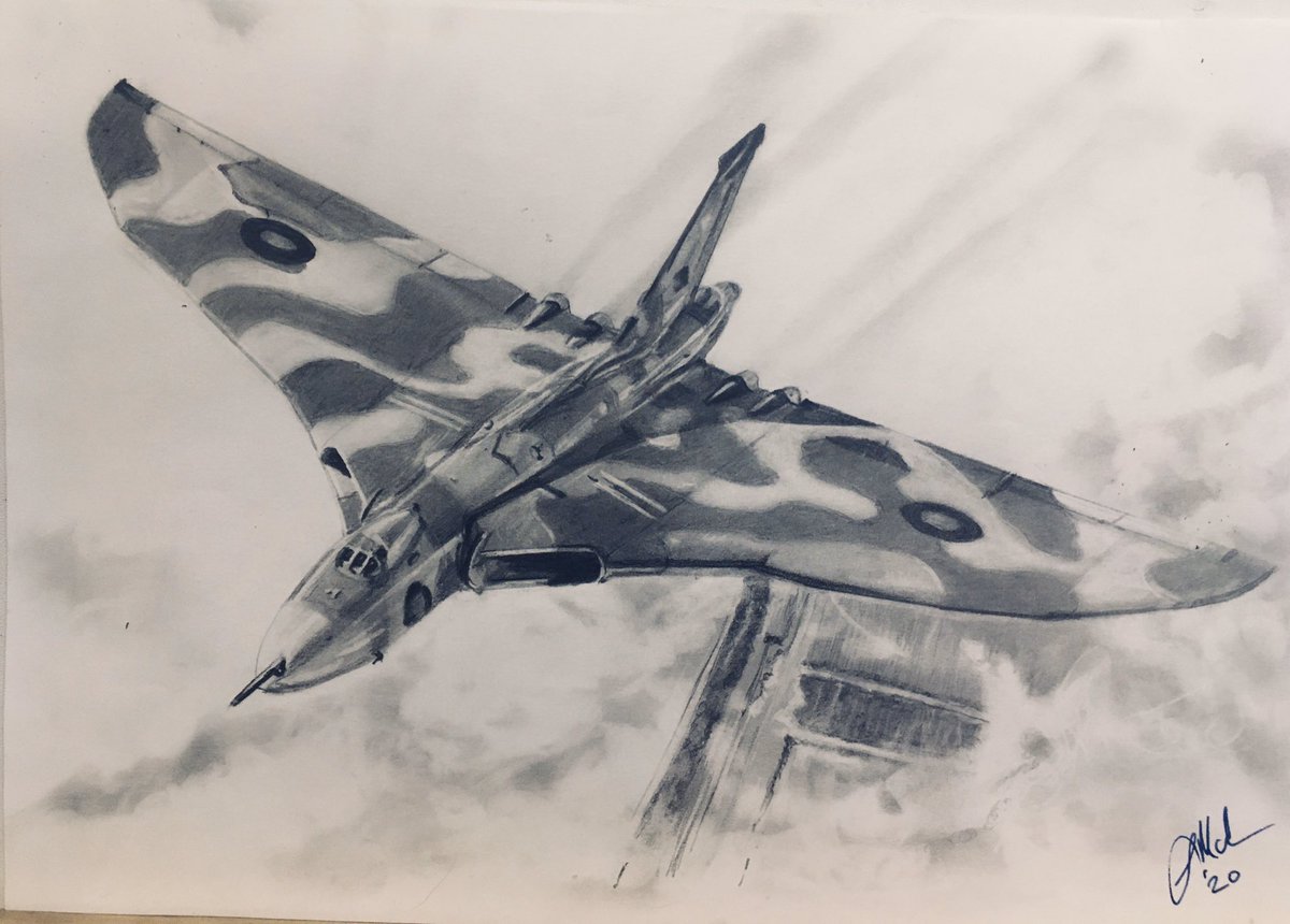 And it’s finished. Vulcan xh558 graphite on A4 dawler rowney paper. #pencildrawing #aviationart #vulcanbomber #vulcanxh558