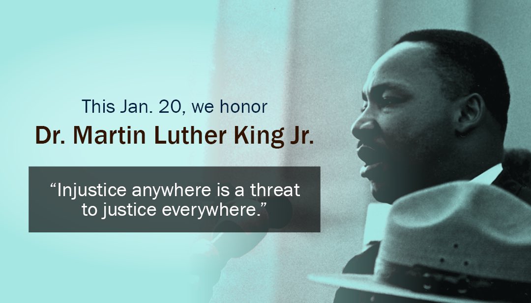 Fernandez4NY's tweet photo. We must honor Dr. King’s legacy by standing up for equality at every turn. We have much work left to do, but we’ve come far in the past few decades and will always be moving forward.
Remember, injustice anywhere is a threat to justice everywhere. #HappyMLKDay2020 https://t.co/NLfN9boYm8