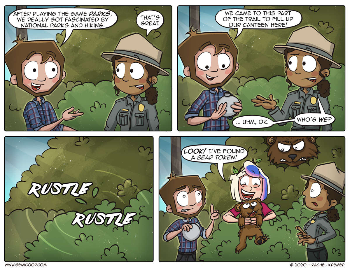 New comic! We can't wait for our next visit to a National Park thanks to PARKS by <a href="/KeymasterGames/">Keymaster Games</a>!😉

You can read what we've been playing in this week's blog post: semicoop.com/comic/parks-li…