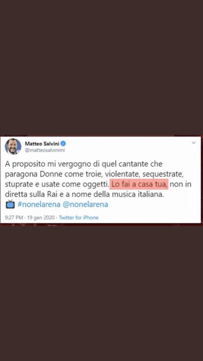 Uzivatel Unknown Na Twitteru Salvini La Violenza Sulle Donne E Da Condannare Sempre Ovunque Accada Quindi Quel Lo Fai A Casa Tua Non Ha Senso E Una Frase Che Incita Alle Violenze Domestiche Parlando