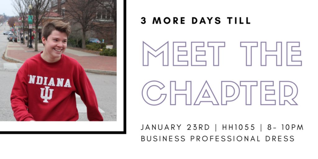 Meet the Chapter is only 3 DAYS AWAY!