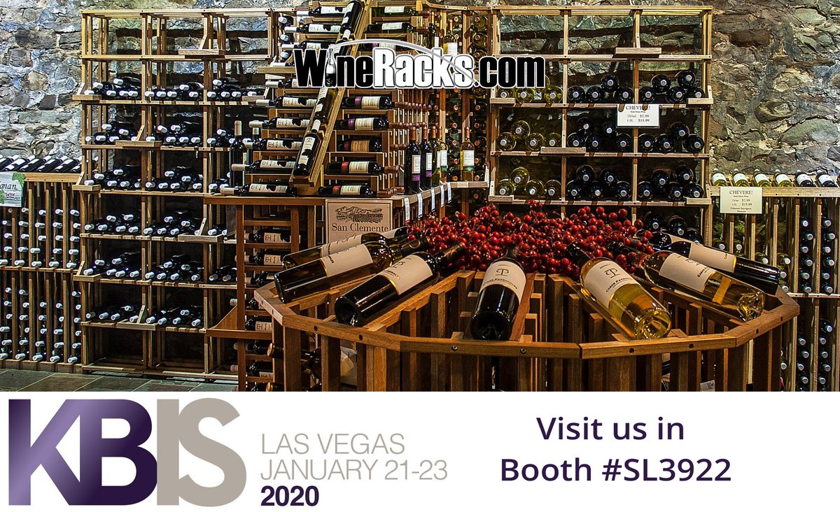 WineRacksCom's tweet photo. We can't wait to see everyone at @KBIS tomorrow! Visit us in Booth #SL3922! #KBIS2020 #WineStorage #Design https://t.co/rf3C8Ji7iv