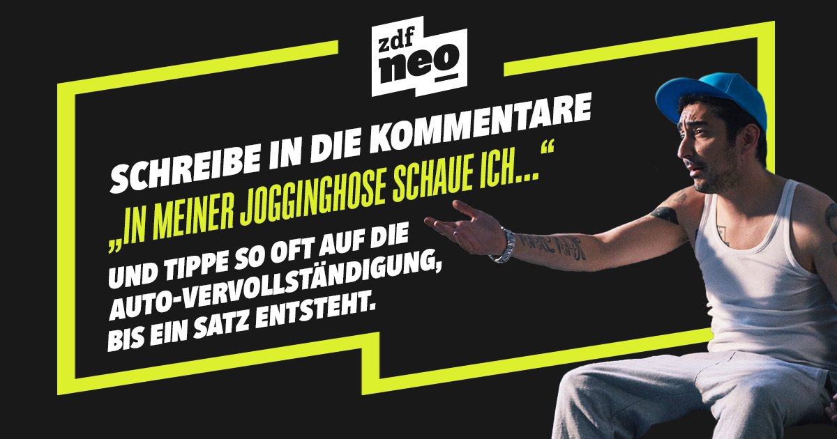 ZDFneo's tweet photo. "In meiner Jogginghose schaue ich krassen Stuff von meinem Lieblingssender ZDFneo" 😎😏 #Weltjogginghosentag #BLOCKBUSTAZ 👉 https://t.co/zrwvVR9r8P https://t.co/yyAN2xvf11