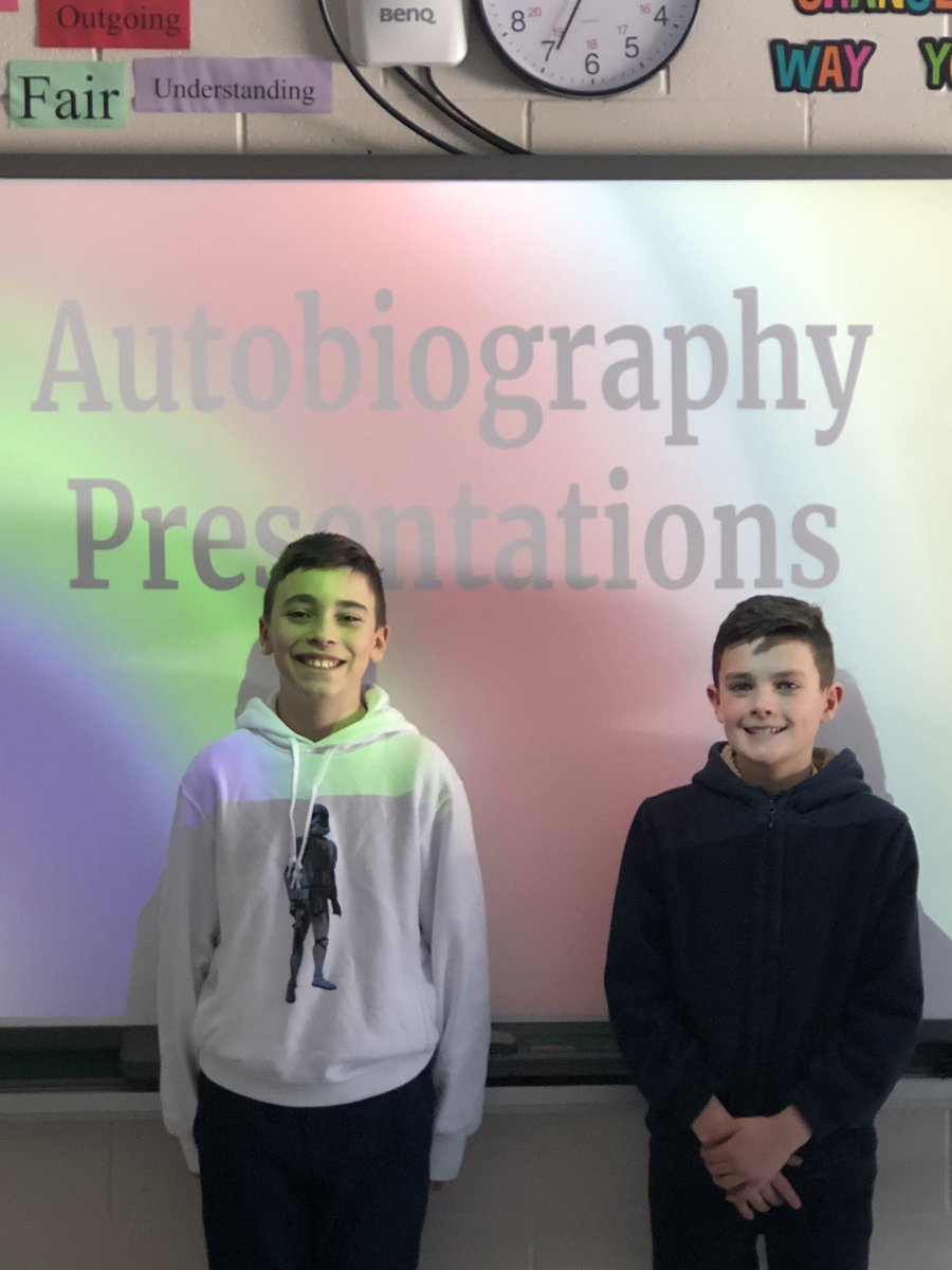 MrWalshHS's tweet photo. A terrific way to begin a new week... wonderful  autobiography presentations! @MrWalshHS @HolySpiritOCSB https://t.co/oXyaZevizF