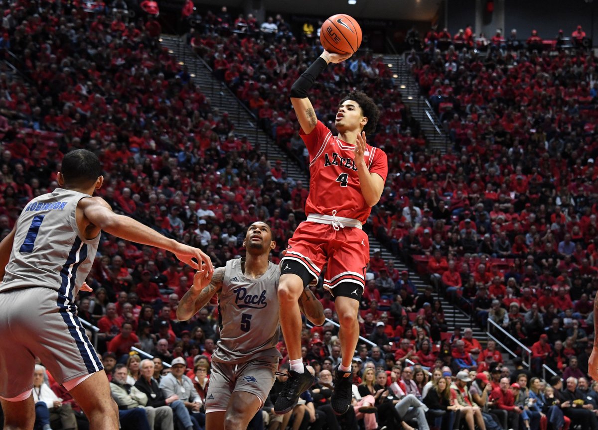 TheAthleticCBB's tweet photo. A couple of really good reads on @Aztec_MBB today:

@SethDavisHoops on San Diego State's undefeated start: https://t.co/lqoQplD920

@GBrianBennett on center Yanni Wetzell's unusual journey: https://t.co/jQ9KbjId4o https://t.co/jUqvt80xCT