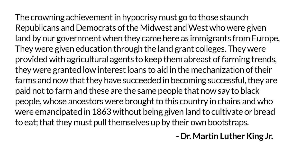 RuralOrganizing's tweet photo. Martin Luther King, Jr. on the myth of the White American farmer. https://t.co/jj1nIH1QzP