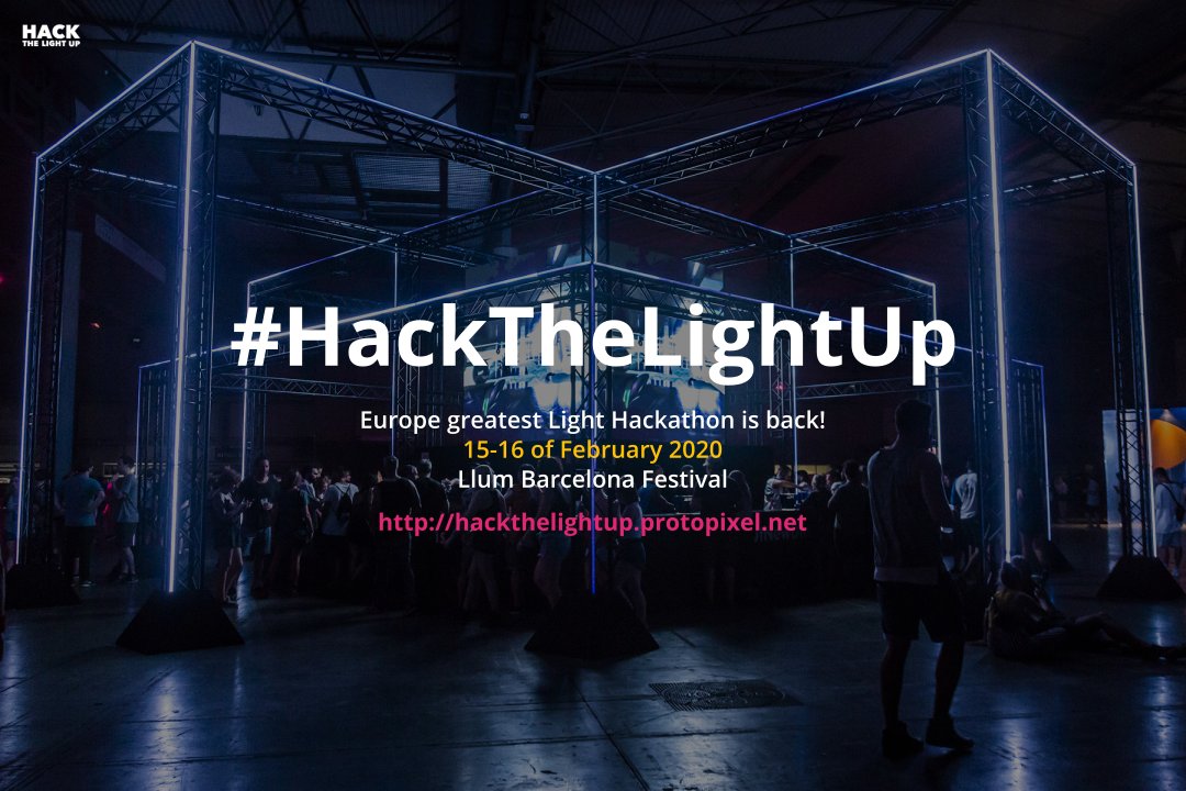 protopixelbcn's tweet photo. 📢 #HackTheLightUp is here again to rock the 2020s! ⚡ Get ready for the best #light #design #hackathon in Europe. 🌞 Barcelona, 📅 Feb 15-16 #llumbcn Apply here 👉 https://t.co/FAG8ATXhHk https://t.co/H5rFviWMNE