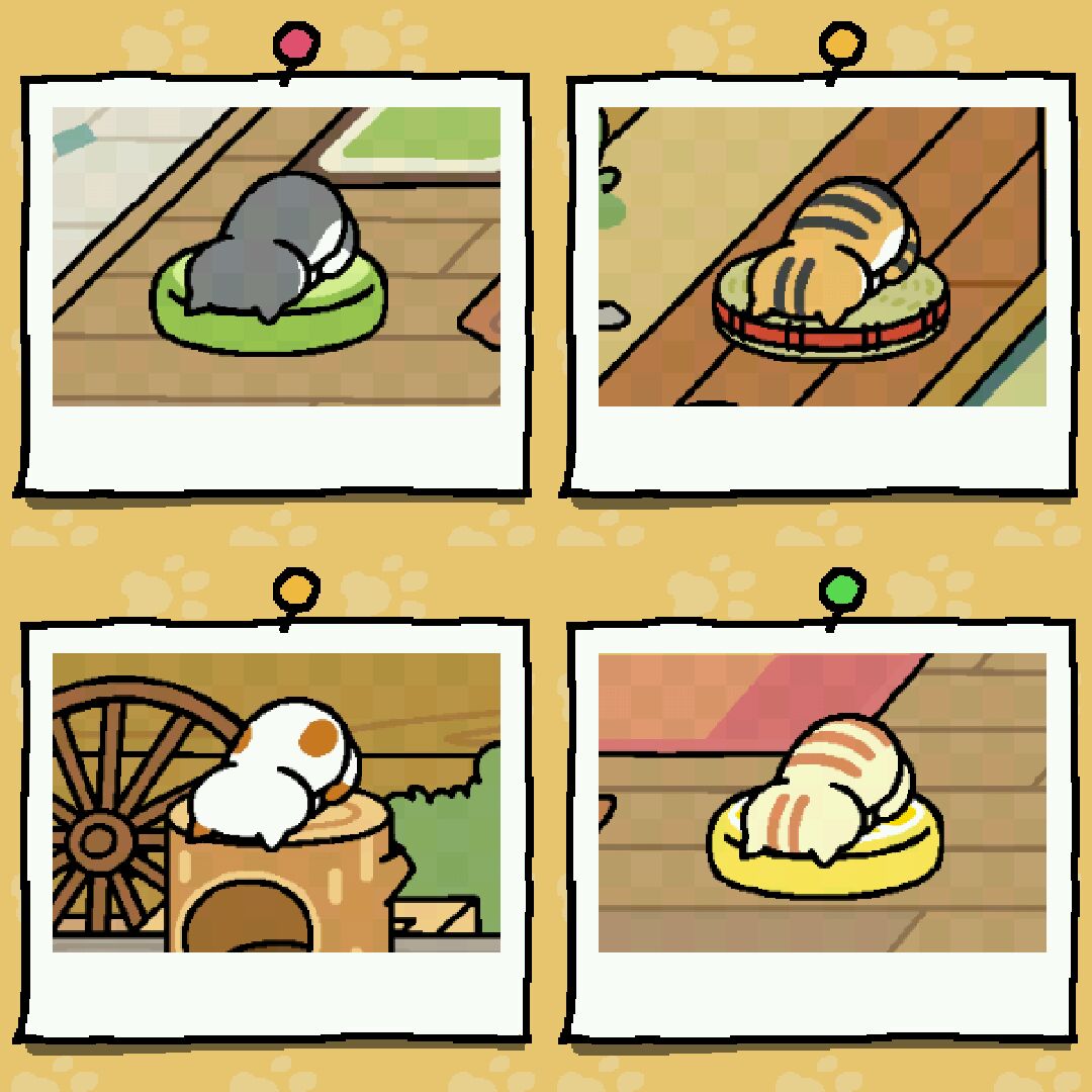 今もたまにねこあつめやってます。ごめん寝だいぶ集まってきた。まねきねこはなかなか会えないな～
#ねこあつめ 