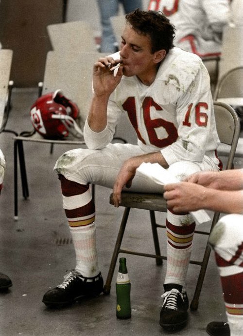 DonHarris4's tweet photo. How long has it been since KC went to the Super Bowl?  Well, when halftime nutrition was a Marlboro and a Fresca in a folding metal chair. https://t.co/LXBuUHV5TJ