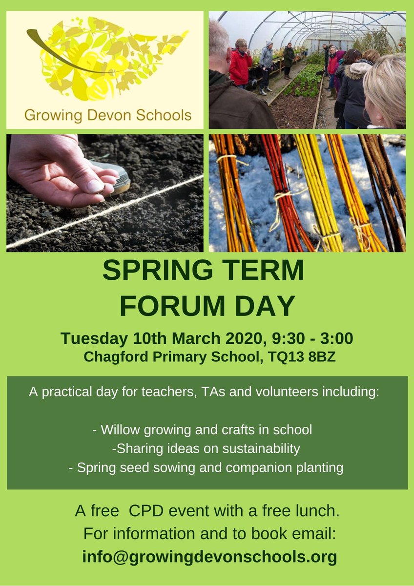 GrowingDevonSch's tweet image. Our Spring Forum day is going to be on Tuesday 10th March at Chagford Primary School... Book on Eventbrite for this free event: eventbrite.co.uk/e/growing-devo…