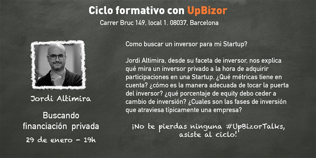 ¿Cómo buscar un inversor para mi startup en Barcelona? no te pierdas este evento gratuito de emprendimiento el 29 de enero en Depot Lab coworking, por Jordi Altimira: bit.ly/30E4ktH