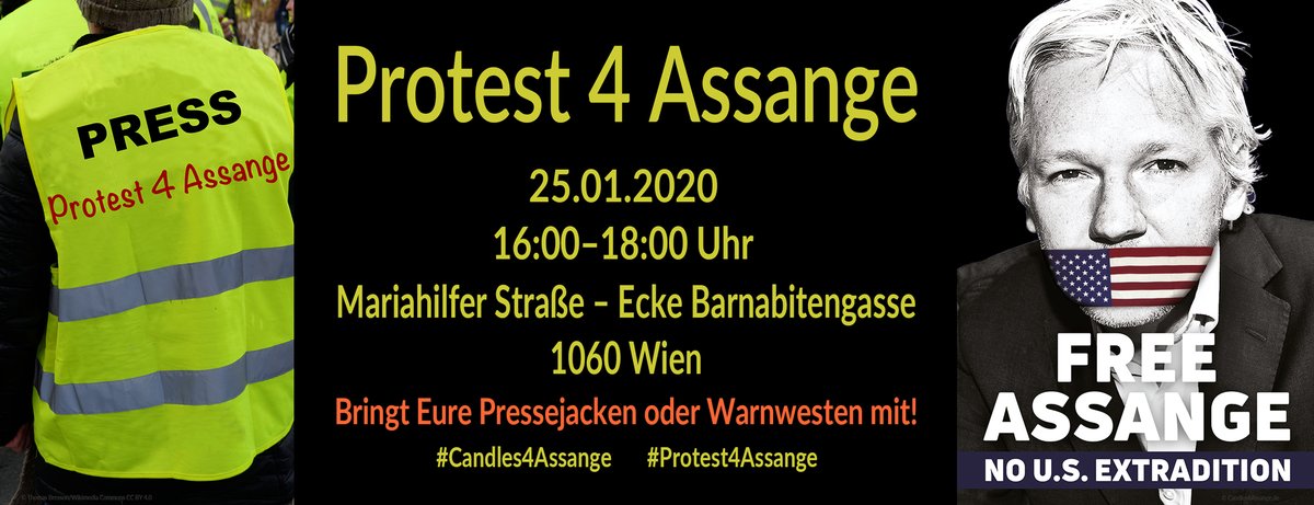 OeJC's tweet photo. Nehmt teil an der internationalen Mahnwache für Julian Assange! #Protest4Assange #AssangeNoDebeMorir @Candles4Assange https://t.co/nRNMpqjLSM
