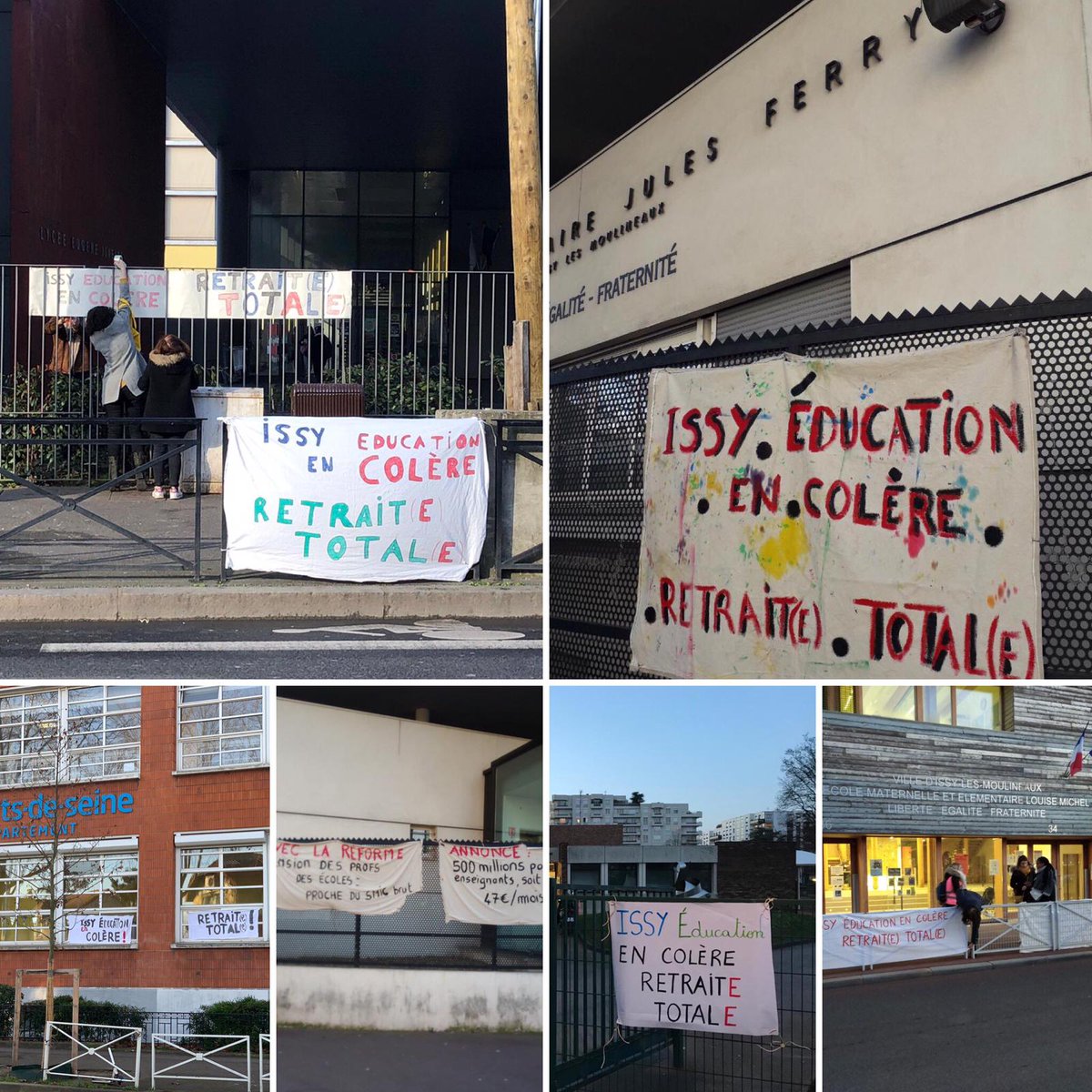 Snfolc92's tweet photo. #IssyLesMoulineaux Ses #enseignants ses banderoles et son refus de la #RetraitesParPoints saluent l'ensemble des grévistes #Ratp #SNCF #E3C #Enseignants #culture #électriciens #gaziers #pompiers #publicprive
#OnLacheRien
#RetraitDeLaReforme #RetraitesParPoints #greve20janvier https://t.co/TTo7fhDcho
