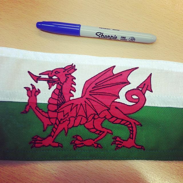 FlagsUK's tweet photo. Probably the smallest hand sewn appliqué Welsh Dragon ever made? 🏴 🏴 🏴
.
.
#wales #wales❤️ #walesrugby #welsh #welshdragon #dragon #flag #flags #sewing #welshflag #applique #flagmaker #flyingcoloursflagmakers #instaflag #sharpie #madeinbritain #handmade https://t.co/AOFITOSJu5