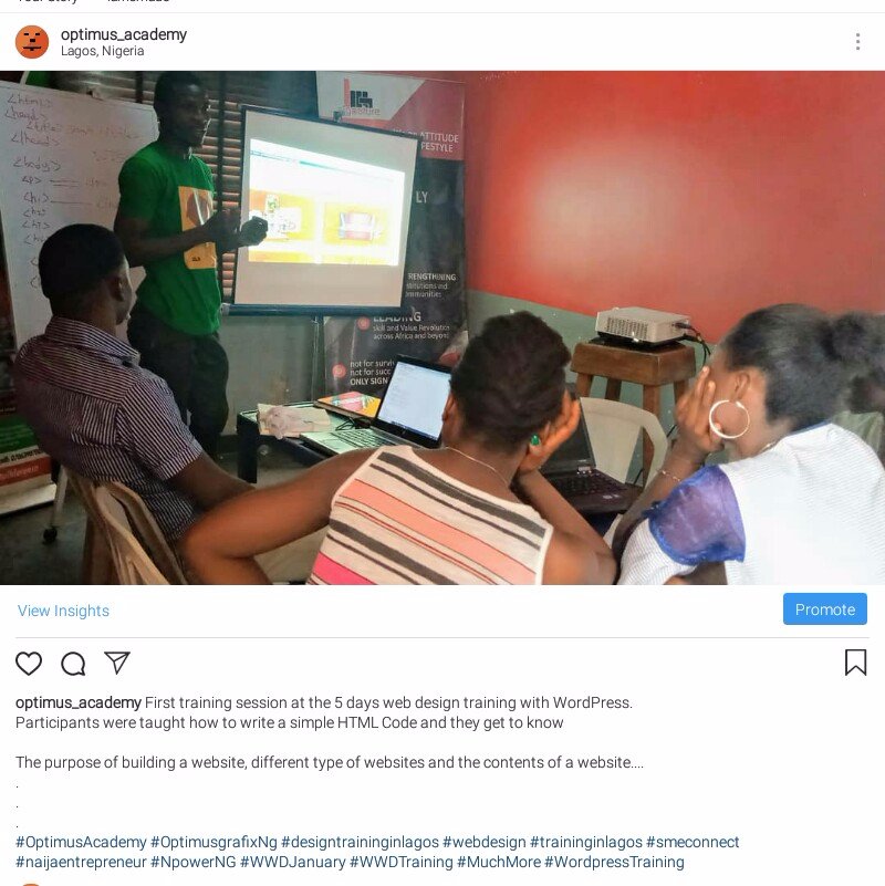 OptimusGrafix's tweet photo. Day One at the web design training with WordPress!!! @optimus_academy

#wwdtraining2020 #wwdtraining2020 #OptimusGraixNG #OptimusGrafixNG #designtraininginlagos #WebDesignTraining #WordpressTraining https://t.co/3tYcaDxH49