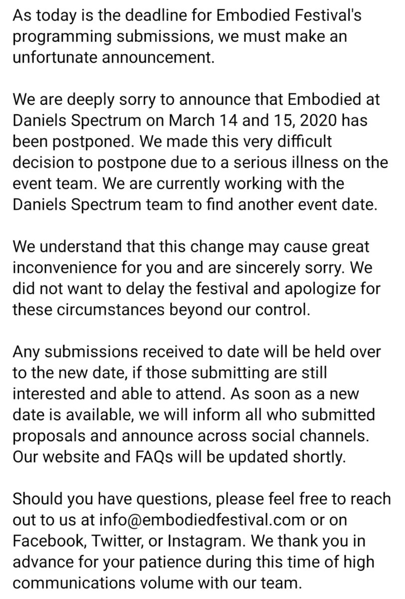 Embodied_Fest's tweet image. Announcement from the #EmbodiedFest team - thank you for your patience and support. #larp