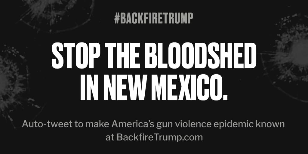 TSfromKY's tweet photo. Shooting in #NewMexico just took an American life. #POTUS, please do something. #BackfireTrump https://t.co/xpSqHAqLTq