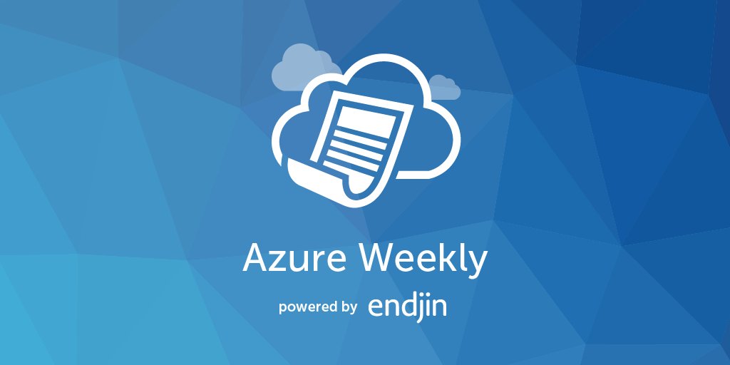 AzureWeekly's tweet photo. In .@AzureWeekly this week we highlight the latest news and announcements in the #Azure ecosystem from a new #AzureBlueprint for #CIS Benchmark, to a complete guide to understanding #AzureDevOps variables plus much more at https://t.co/0n7mthcCsx #Azureweekly https://t.co/D7O02CvRgY