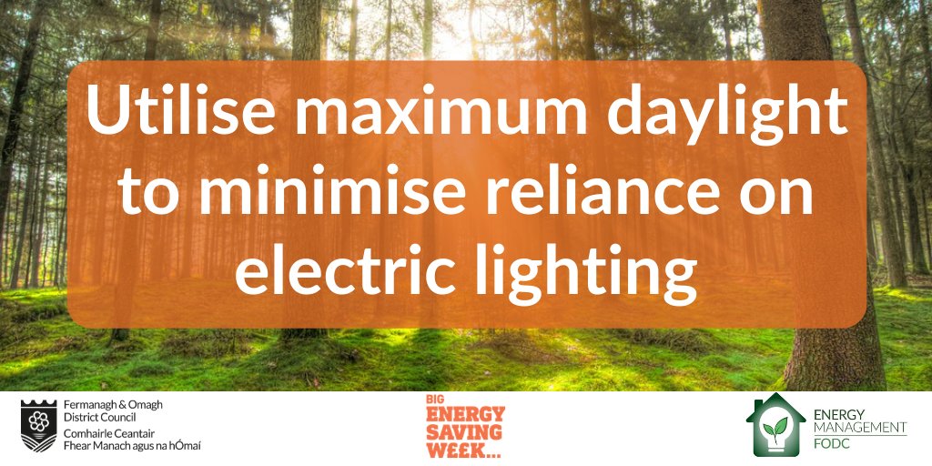 fermanaghomagh's tweet photo. Our #FODC Big Energy Saving Week tip 1 is - Utilise maximum daylight to minimise reliance on electric lighting.  
The Carbon Trust have found that utilising natural daylight in buildings can save up to 19% on lighting costs.
#BESW20 https://t.co/IOhZCITaqT