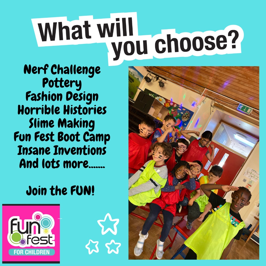 FunFest_Luton's tweet photo. What will you choose this February Half Term?
-
-
-
Bookings are now open:

https://t.co/DHvpU71WxN?

#choosefun #kidsclub #halfterm #holidays #fun #nerfchallenge #slimemaking #inventions #parents #Luton https://t.co/BozgHPMojK