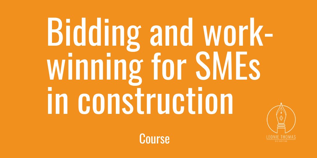_leoniethomas's tweet photo. I'm putting together a course on bidding and winning-work for SMEs working in construction. What would you like to learn? What information would be valuable to you? DM me with your thoughts. #bidwriting #workwinning #constructionuk https://t.co/E8uRTtwchb