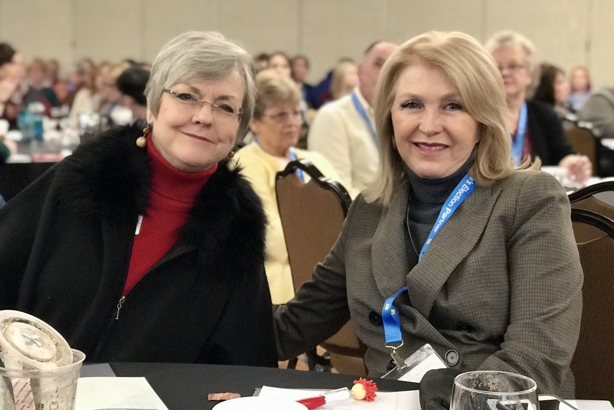 ⁦<a href="/MesaCountyClerk/">Mesa County Clerk</a>⁩ Tina Peters, right, and her chief deputy, Belinda Knisley, listen as ⁦<a href="/5280Strategies/">Michael L. Beasley</a>⁩ talks about potential bills in the 2020 session. #copolitics