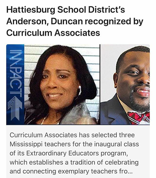 HawkinsElem's tweet photo. @HPSDSup Congratulations  are in order for these two Mississippi, exemplar educators!! HES is proud to say that Mr. Duncan is one of our own, and Mrs. Anderson is apart of the HPSD family! 💛💜💛💜💛 Thanks, again, Curriculum Associates! 
https://t.co/PDnrq2lwtm https://t.co/Jufap7BI9Y