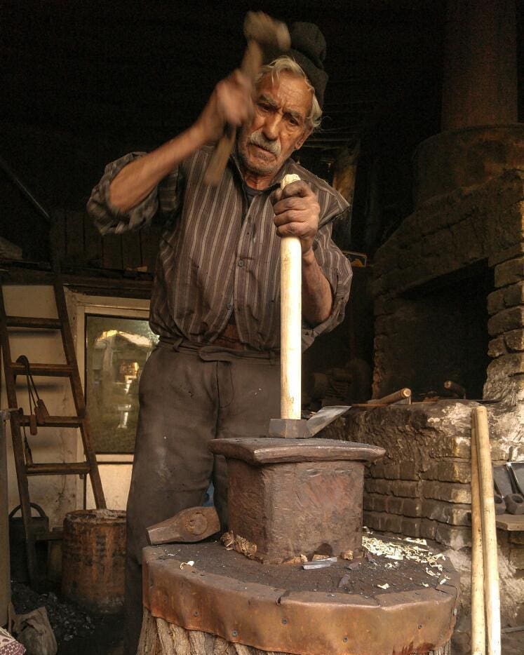 Forging is one of those jobs that almost there is  no longer ...
#irantour #azarbaijan #cheaphotel #culture #cheaptrip #handicrafts #tourism #foodtour #lifestyle #zanjan #travelfood #iran #local