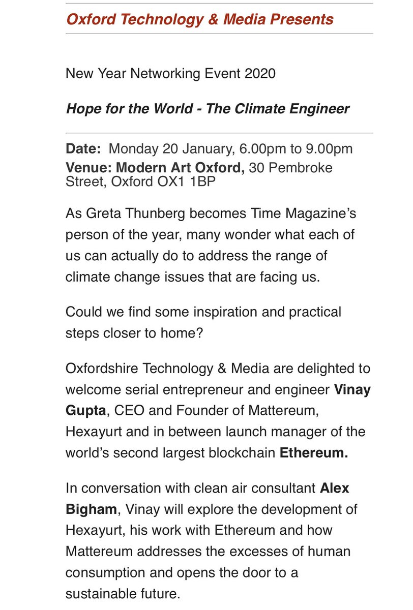 Looking forward to seeing you this evening for our first event of the year, we’re diving right in! #ClimateChange