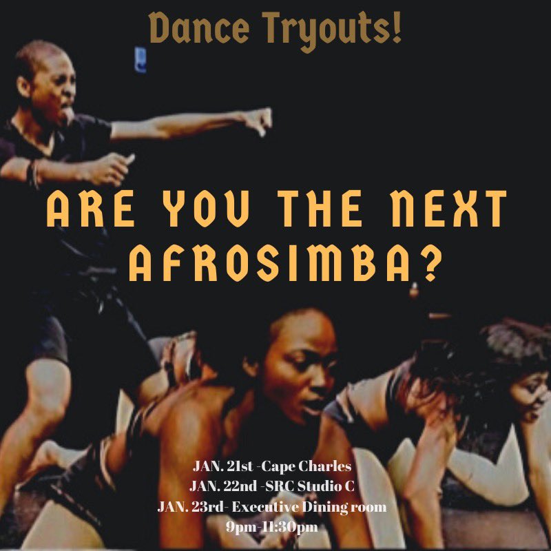 ASA_ODU's tweet photo. WE’ER BACK!!🦁 ARE YOU THE NEXT AFROSIMBA?! Show us that you’ve got what it take and come tryout! Tryout begin on Jan. 21st at 9pm sharp! BE THERE OR BE SQUARE #ODU20 #ODU21 #ODU22 #ODU23 https://t.co/PzP3PJThTy