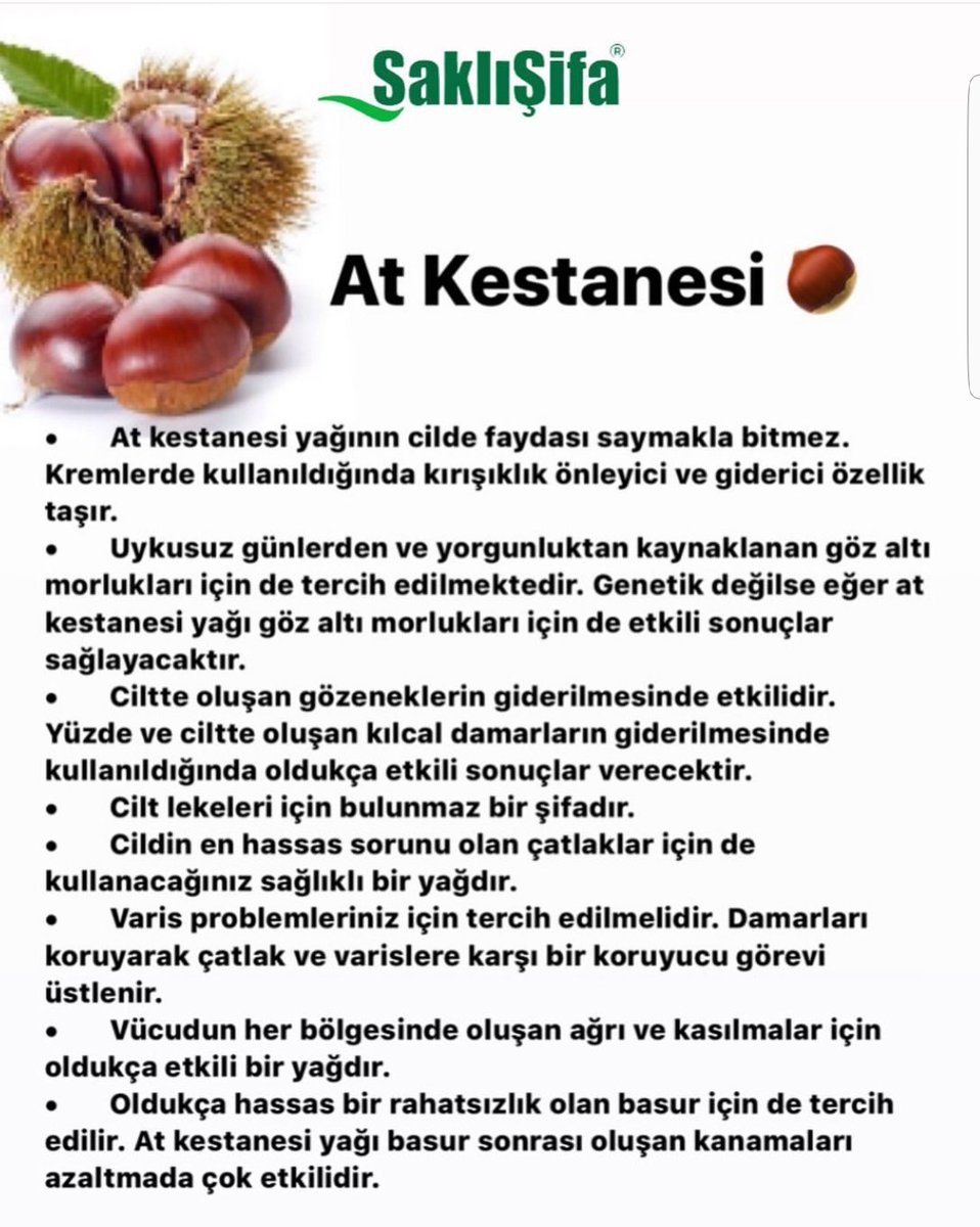 saklisifa1's tweet photo. Mecitefendi At Kestanesi Özlü Göz Çevresi Kremi🍃🍃🌰
https://t.co/hRFlJ85ZZd
#saklisifa #mecitefendi #esenkent #bahcesehir #ıspartakule #esenkentmecitefendi #aktar #baharat #bahcesehirgolet #gozcevresi #AntiAging #atkestanesi #iyiaksamlar #İstanbul https://t.co/YmiXdZBAHK