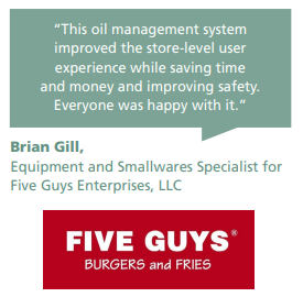 Frontlineii's tweet photo. Read how #SmartOilManagement solutions helped @FiveGuys reduce cooking oil usage and costs while increasing profits. https://t.co/SDn9VdXX0k https://t.co/PIicKYdO8z