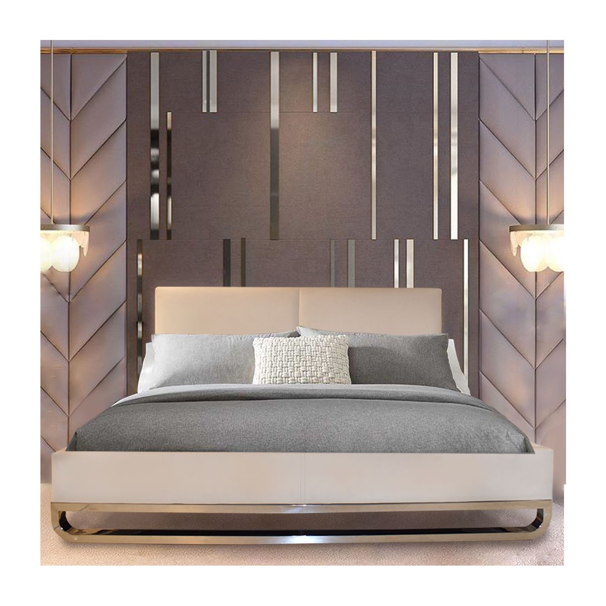 grupoquadro's tweet photo. ¿Quieres decorar el espacio más personal de tu casa? Conoce todos nuestros modelos de cama. 
En la imagen: 
Cama: Grupo Quadro (Acero inoxidable, tapizada en piel ecológica, *disponible en color topo, negro y blanco king size, 2.28 x 2.10 x 1.00 m) https://t.co/1sGziXjFdU