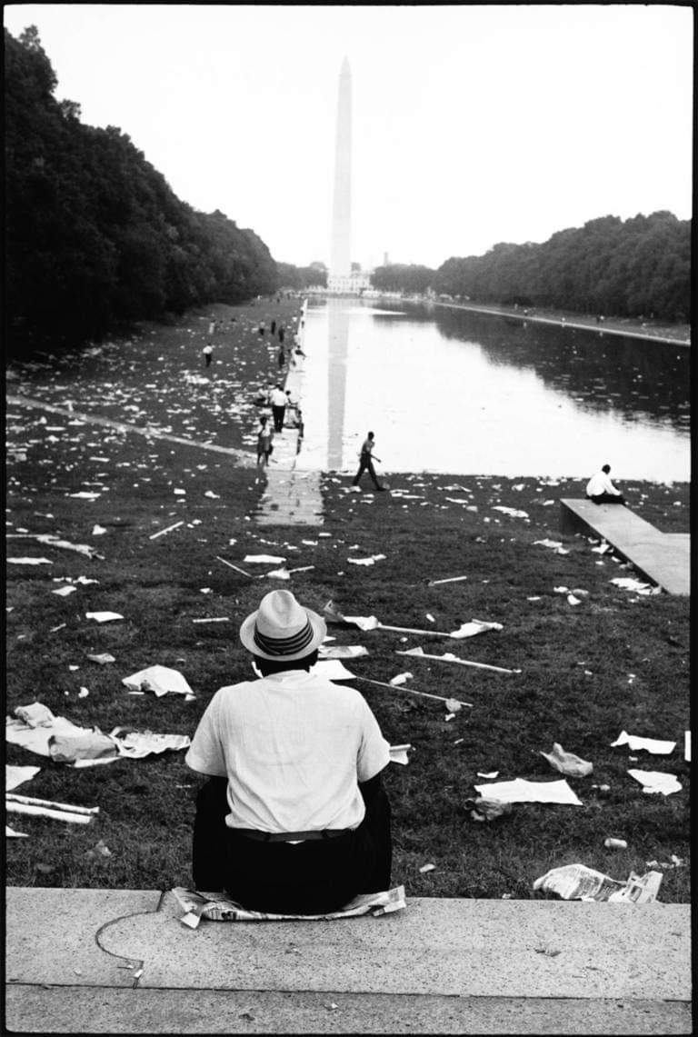 MLK day makes me think of this Leonard Freed photo which shows the reflecting pool after the march on Washington.

To me, it is a reminder that in the pursuit of justice and unity we must remember to clean up after ourselves both figuratively and literally. It simply isn't...