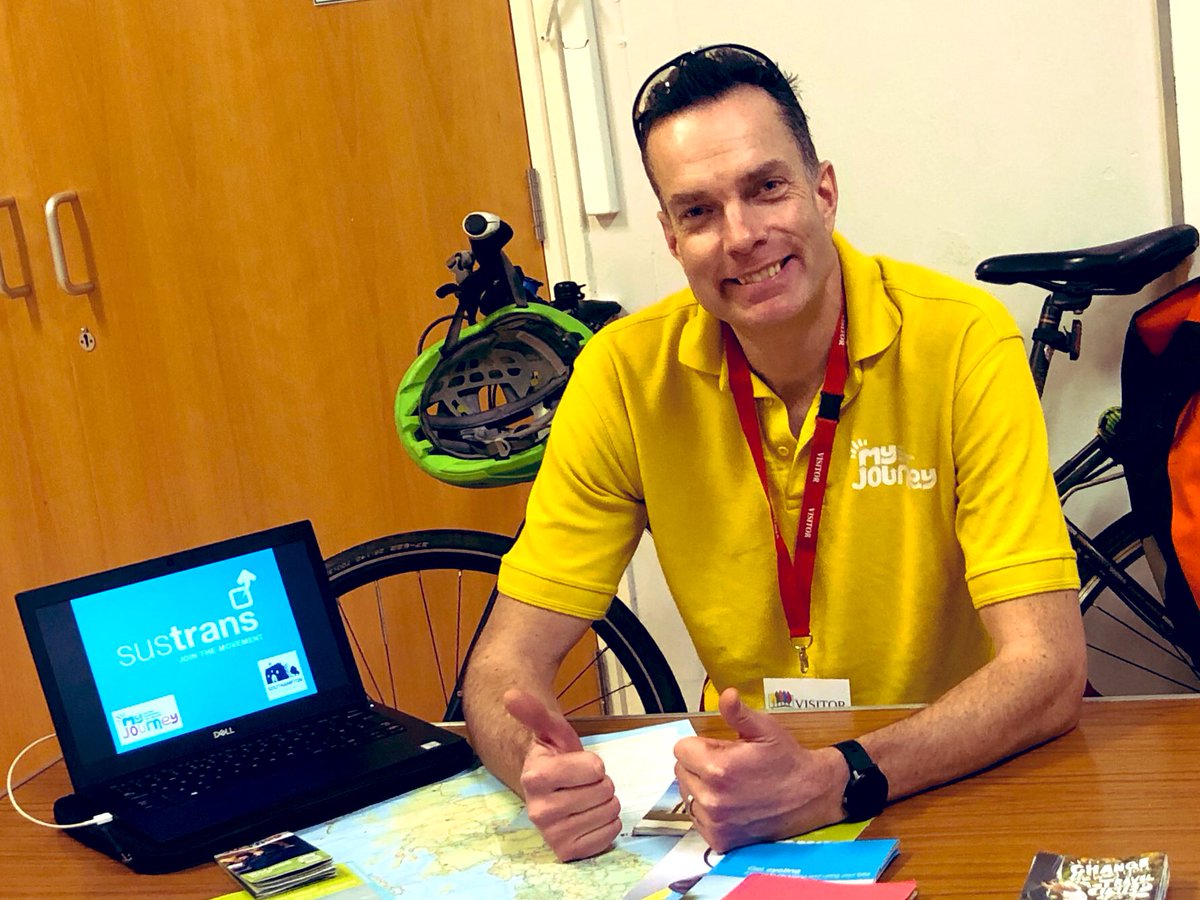 BikeitRay's tweet photo. Pleasure &amp; privelage to talk to 90+ Year 6 children 😅 at the Foxhills jnrs career day >>> all about @sustrans work, how to get involved 👍🏻 and building a career in something you love ❤️ @MyJourneyHants @SustransSE #greencity #ncn https://t.co/Ad92y0R4x5